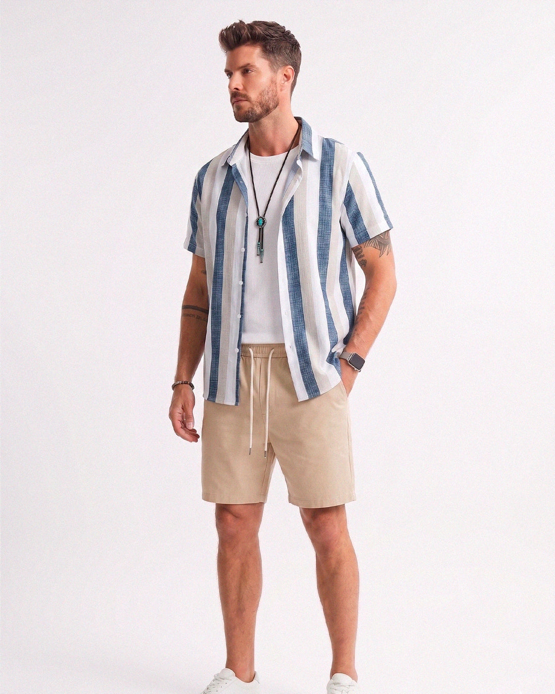 Ensemble Homme d’Été Rayé AURENZO